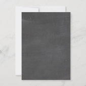 チョークパームツリー&飛行機の目的地への出欠確認カード 招待状 (裏面)