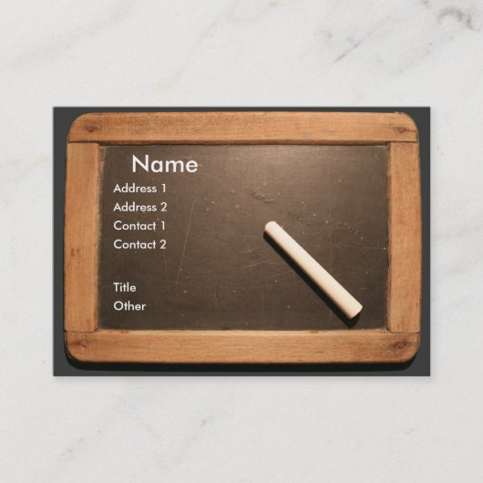 チョークビジネスCのArdoiseのヴィンテージの学校の石板 名刺 (正面)