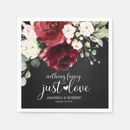 チョークファンシーバーガンディを愛し素朴ているもの スタンダードカクテルナプキン (正面)