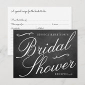 チョークファンシーボードブライダルシャワーレシピカード インビテーションポストカード (正面/裏面)