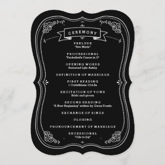 チョークファンシーボードヴィンテージ結婚式プログラム プログラム