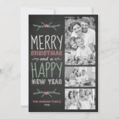 チョークフェイクボードメリークリスマス3枚の写真 シーズンカード (正面)
