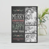 チョークフェイクボードメリークリスマス3枚の写真 シーズンカード (スタンド正面)