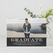 チョークフェイクボード写真卒業パーティー招待状 招待状 (スタンド正面)