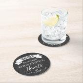 チョークフェイクボード感謝ハート紙コースター2 ラウンドペーパーコースター (インサイチュ)