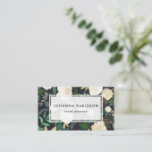 チョークフェイクボード水彩花と金ゴールドグリッター 名刺 (スタンド正面)