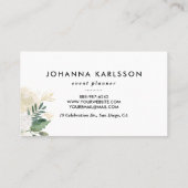 チョークフェイクボード水彩花と金ゴールドグリッター 名刺 (裏面)