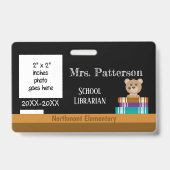 チョークフェイクボード |クマ |図書室の写真IDバッジ バッジ (表面)