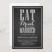 チョークフェイクボ食べードドリンクとビー結婚ズ 招待状 (正面/裏面)