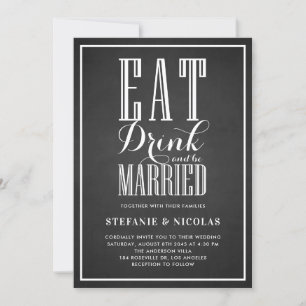 チョークフェイクボ食べードドリンクとビー結婚ズ 招待状
