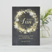 チョークフルグメリーラムクリスマスパーティの招待状 招待状 (スタンド正面)