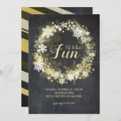 チョークフルグメリーラムクリスマスパーティの招待状 招待状 (正面/裏面)