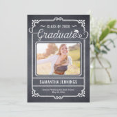 チョークフレーム卒業発表招待状 招待状 (スタンド正面)