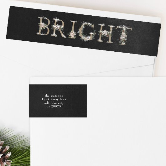 チョークフローラアルファベットブライト差出人住所ラベル ラップアラウンドラベル