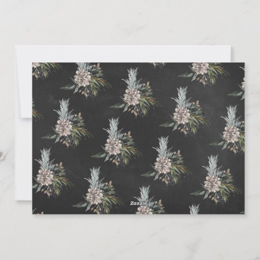 チョークフローラアルファベットメリークリスマスフォトカード シーズンカード (裏面)