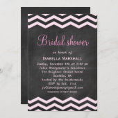 チョークブライダルシャワー招待のシェブロン 招待状 (正面/裏面)