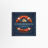 チョークブルー ライフガード ライフプレザーバー リング モダン スクエア名刺