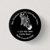 チョークホワイトゼブラ失ったファミリーホームアドレスケチャイ 缶バッジ (正面)