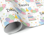 チョークホワイトラブラドールドッグ誕生日 ラッピングペーパー (ロールコーナー)