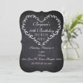 チョークホワイト オーナメンタル ハート バレンタイン インビテーション (スタンド正面)