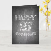 チョークボードで25周年を迎える カード (黄色い花)