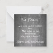 チョークボードで25周年を迎える ノートカード (裏面)