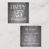 チョークボードで25周年を迎える ノートカード (正面/裏面)