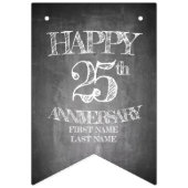 チョークボードで25周年を迎える バンティングフラッグ (第2の旗)