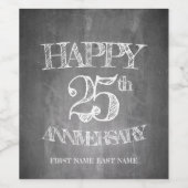 チョークボードで25周年を迎える ワインラベル (シングルラベル)