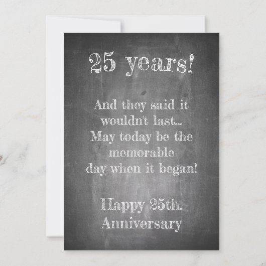 チョークボードにおめでとう25周年 招待状 (裏面)