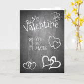 チョークボードに私のバレンタイン カード (黄色い花)