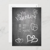 チョークボードに私のバレンタイン シーズンポストカード (正面/裏面)