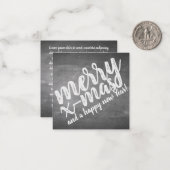 チョークボードのクリスマスグリーティング ノートカード (正面/裏面インサイチュ)