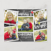 チョークボードの写真コラージュ「クリスマスおめでとう」 ポストカード (正面)
