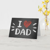 チョークボードへのオマージュ: 私はパパが好き ❤️ カード (黄色い花)