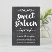 チョークボードカリグラフィー | 16歳の誕生日 招待状 (スタンド正面)