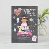 チョークボードガールベットバースデーパーティー 招待状 (スタンド正面)