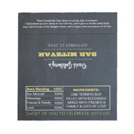 チョークボードゴールデンバー(ユダヤ教の)バル・ミツバーキャンディーラッパー ノートパッド