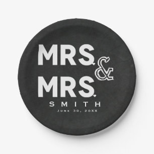 チョークボードチョーク ミスター＆ミスター ゲイ ウェディング 婚約 ペーパープレート