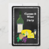 チョークボードチーズ&ワインフェジャットパーティの招待状 招待状 (正面)