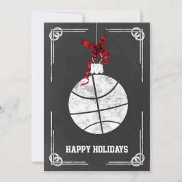 チョークボードバスケットボール選手クリスマスカード シーズンカード