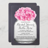 チョークボードピンクアジサイブライダルシャワーアジサイ5 招待状 (正面/裏面)