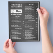 チョークボードレストランのロゴ チラシ (手)