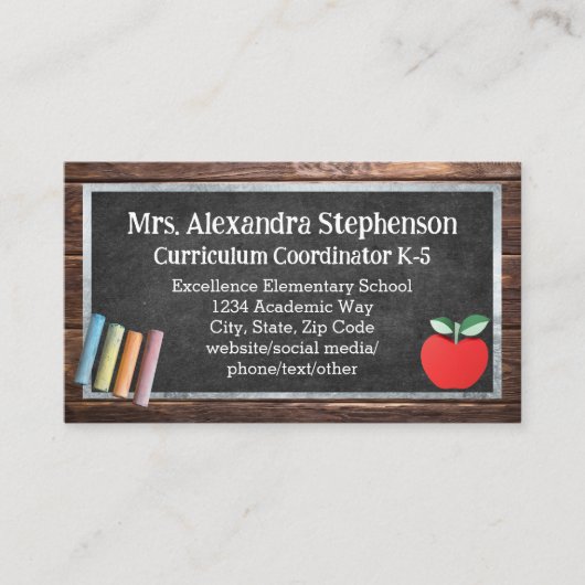 チョークボード先生教育学校 名刺 (正面)