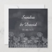 チョークボード手描きポピー結婚式R.S.V.P. 招待状 (裏面)