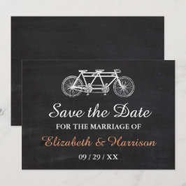 チョークボード結婚式のタンデム自転車の日付を保存 セーブザデート