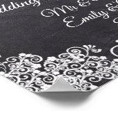 チョークボード風結婚式のカスタムウェルカムボード ポスター (角)