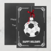 チョークボード サッカー選手 クリスマスカード (正面/裏面)