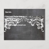 チョークボード・タイポグラフィーのウェディング 案内ポストカード (裏面)