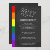 チョークボード ハート ドゥードル ウェディング プライド 詳細付き 招待状 (正面/裏面)